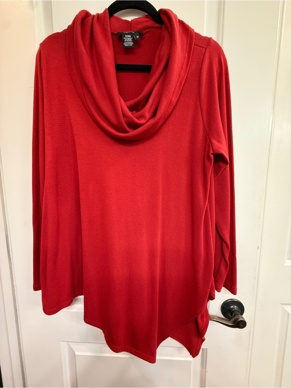 Karen Kane Red Cowl Neck Long Sleeve Sweater